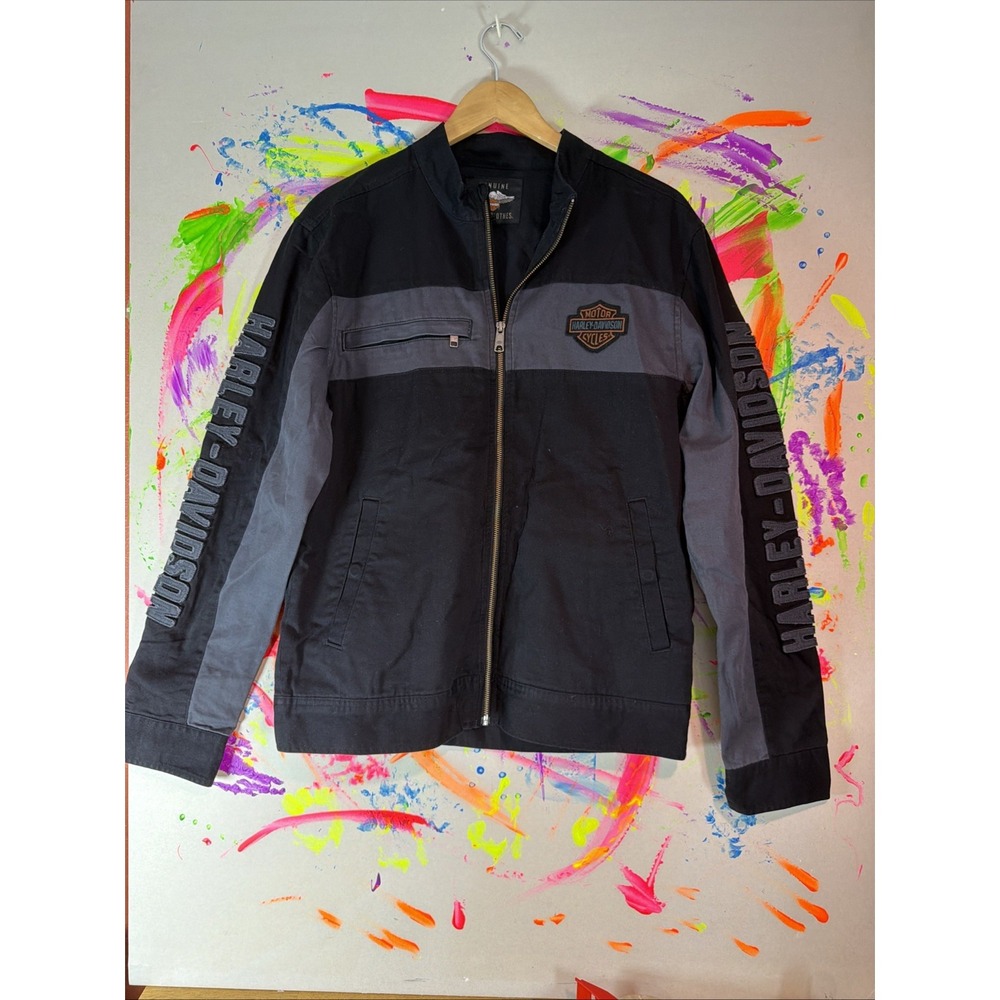 Harley-Davidson Men's Jacket Copper Block Canvas Semi Mock Neck Medium